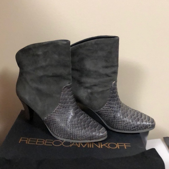 Rebecca Minkoff grey suede ankle bootie - Picture 2 of 4